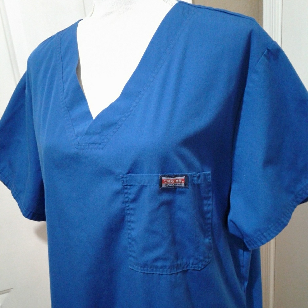 🌺 Like New Cherokee Workwear Blue Scrub Set - Picture 2 of 6